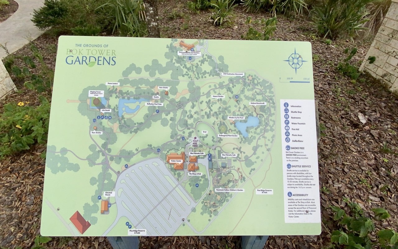 Bok tower gardens map
