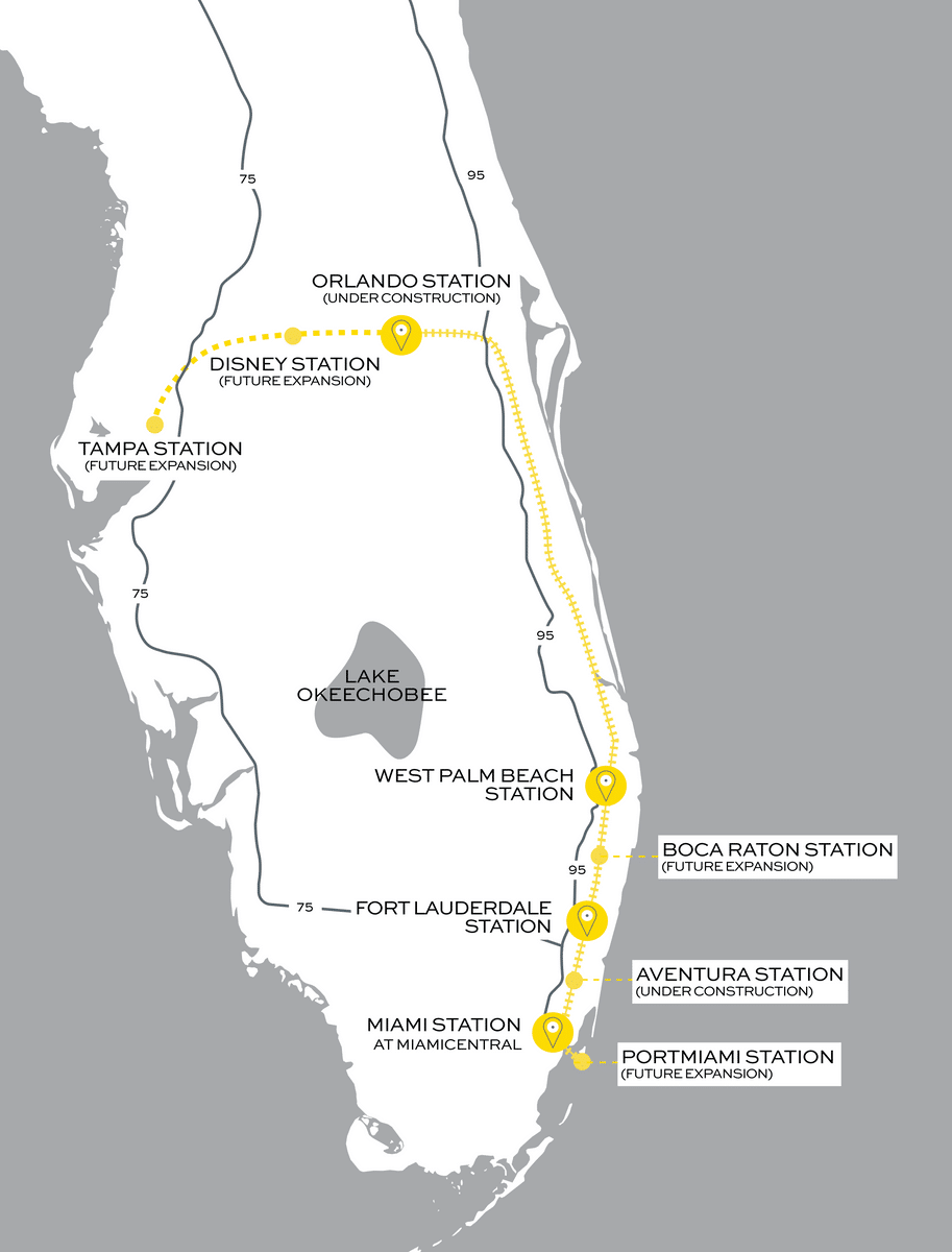 Brightlines florida route map