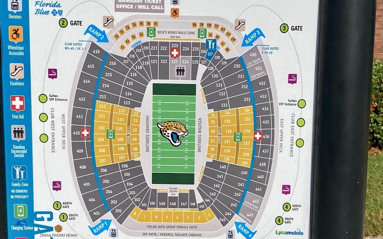 map of tiaa bank field