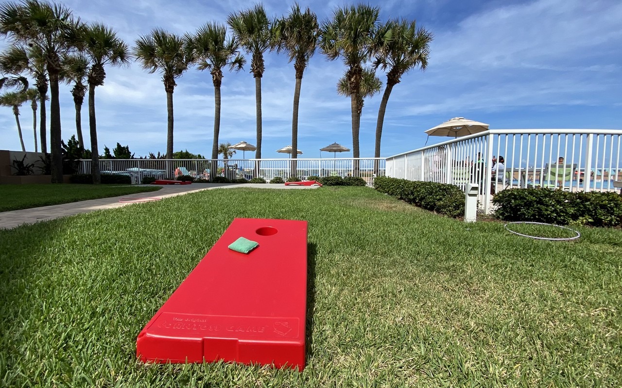 try out cornhole games by the beach in daytona