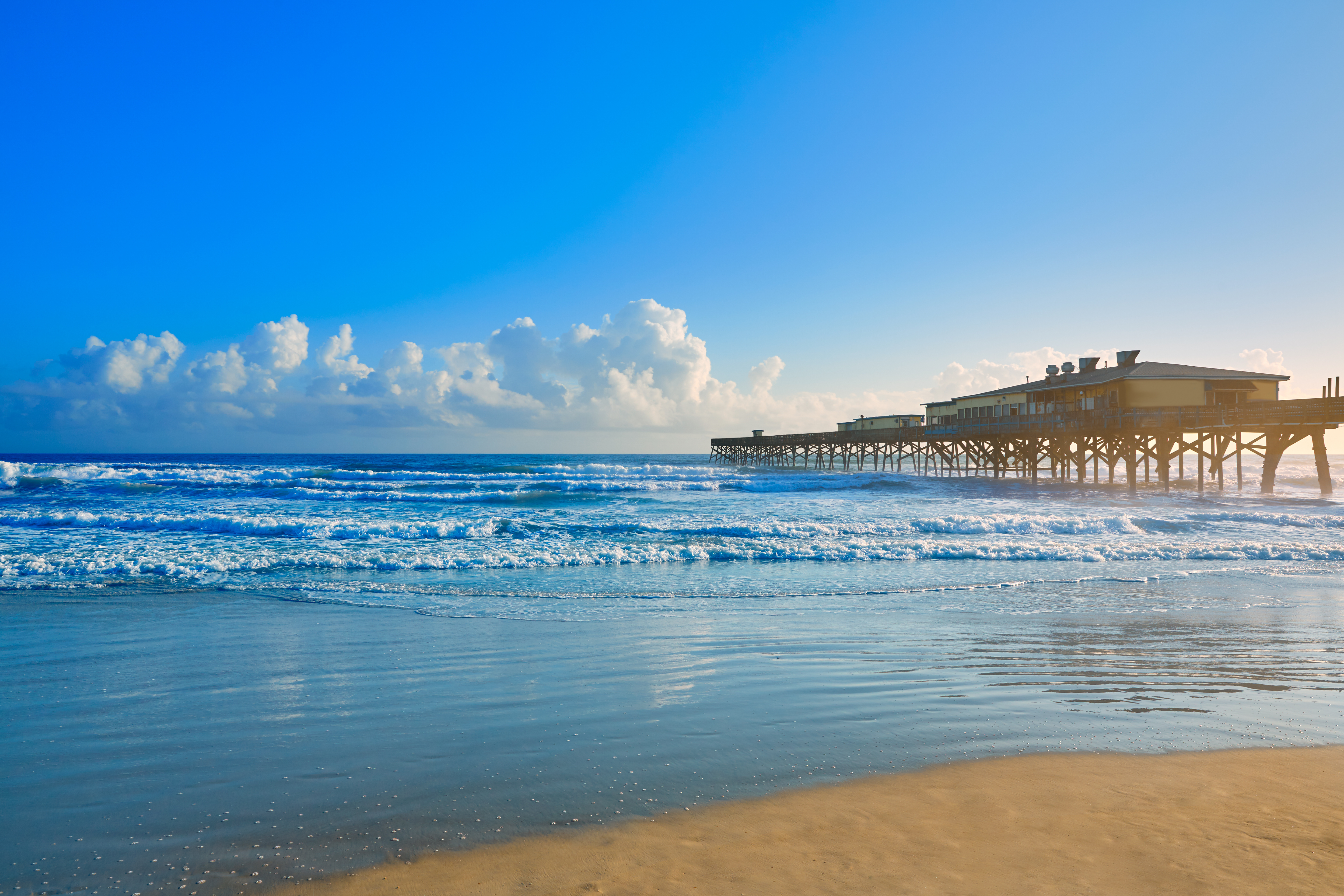 Daytona Beach in Florida with pier 